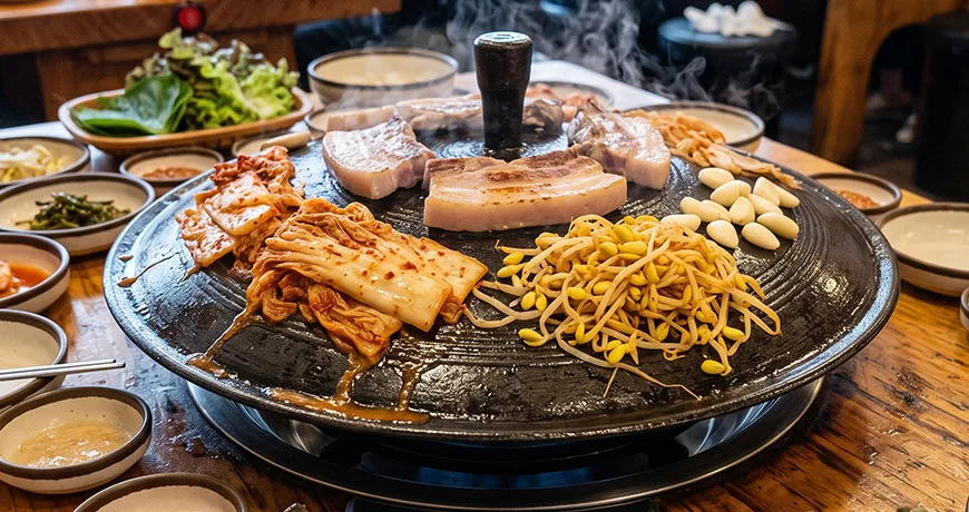 Caldron Lid-grilled Pork Belly | 솥뚜껑삼겹살